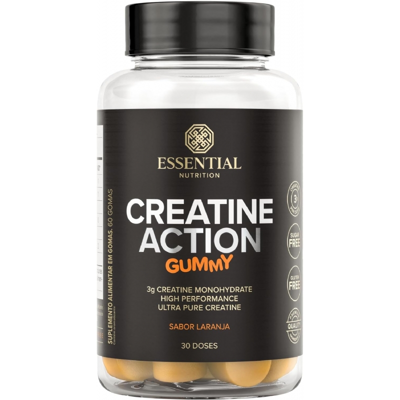 Foto Creatina Creatine Action Gummy sabor Laranja - Essential Nutrition