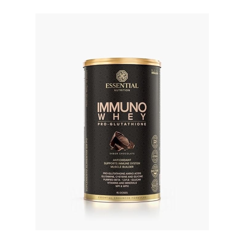 Foto Essential Nutrition - Immuno Whey Chocolate Lata 465g 15 doses