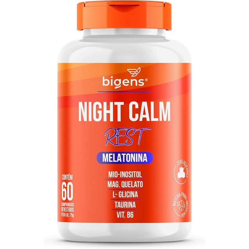 Foto Melatonina, mio-inositol, Magnésio Quelato, L-Glicina, Taurina e Vitamina B6, Unidade Bigens