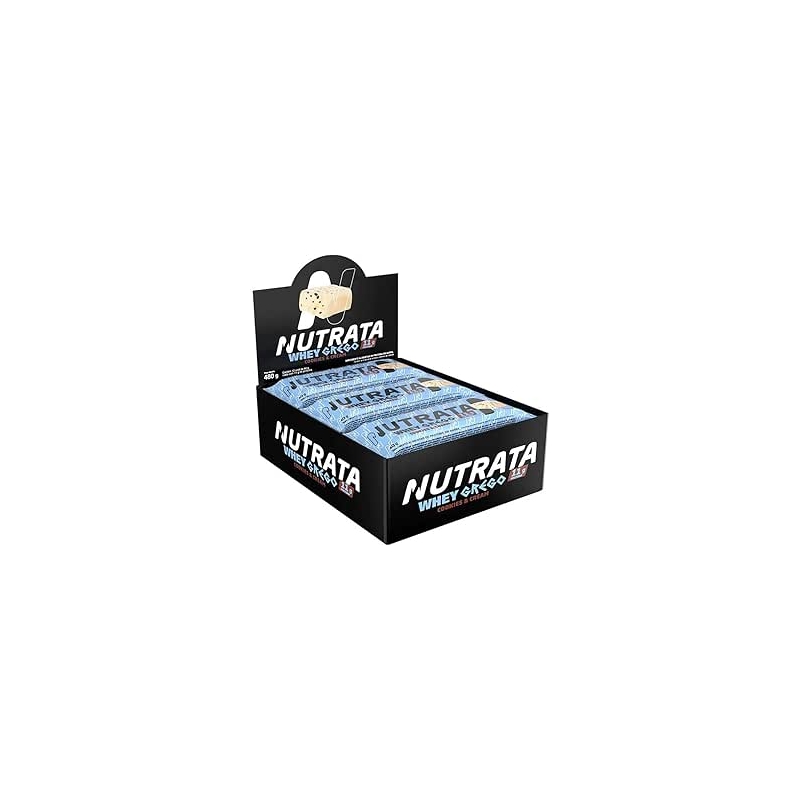 Foto NUTRATA WHEY GREGO 40G DISPLAY C/ 12 BARRAS - COOKIES & CREAM