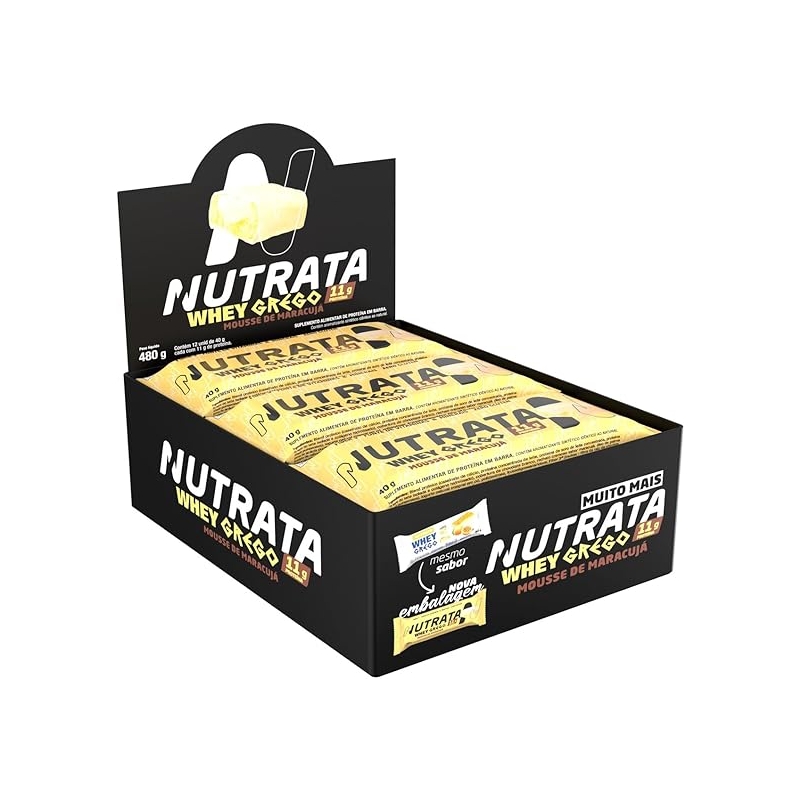 Foto Whey Grego Bar Mousse Maracujá Display 12 Unidades 480g