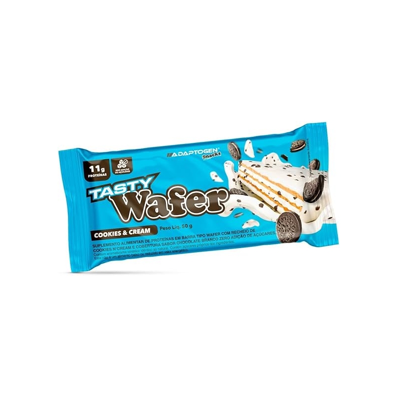 Foto Tasty Wafer Sabor Cookies and Cream 50g CX12 - Adaptogen Science