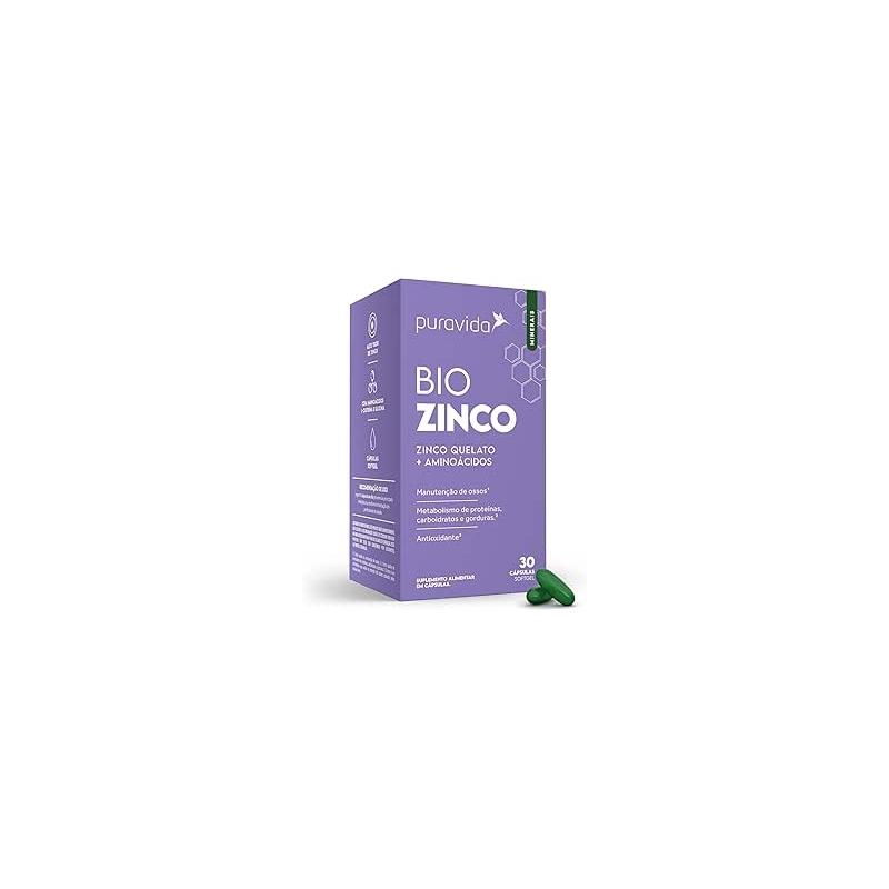 Foto Puravida Suplemento alimentar Bio Zinco 30 cápsulas