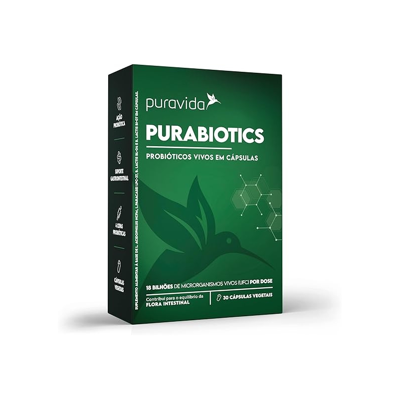 Foto Puravida Suplemento de fibra alimentar Purabiotics 30 cápsulas