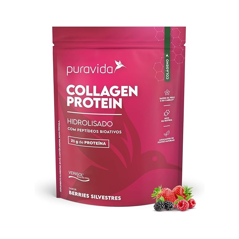 Foto Puravida Suplemento alimentar Collagen Protein Berries 450g