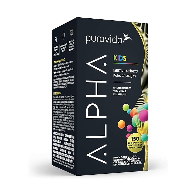 Foto Puravida Vitaminas para Crianças Alpha Kids 150 Minicápsulas Mastigáveis