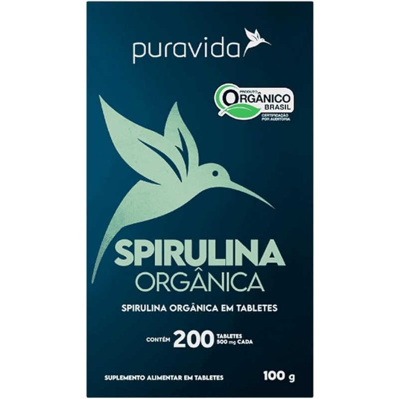 Foto Puravida Spirulina Orgânica 200 tabletes