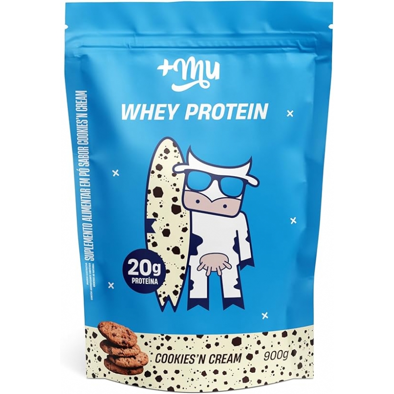 Foto +Mu Whey Concentrado Sabor Cookies and Cream 18g Proteina - Refil 900g