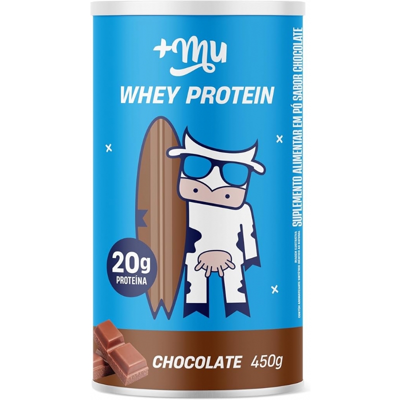 Foto Whey Concentrado, Mais Mu, Sabor Chocolate, 20g de proteína - 450g