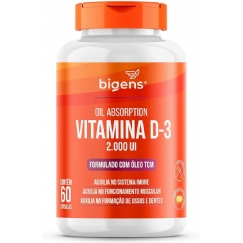 Foto Vitamina D3 2000ui, Softgel, Em Óleo Tcm (mct), 60 Cápsulas Bigens