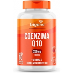 Foto Coenzima Q10 200mg com vitamina E 10mg, alta concentração, Bigens 60 cápsulas