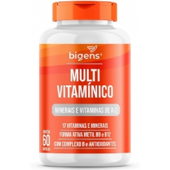 Foto Multivitamínico A-Z - 17 Vitaminas e Minerais com Complexo B e Antioxidantes, 60 Cápsulas, Bigens