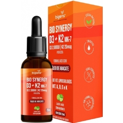 Foto Bio Synergy, D3 2000ui + K2 Mk7 20mcg, vitamina A, D E e K, Sabor Limão, 20mL, Biogens