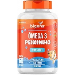 Foto Ômega 3 Peixinho, Concentrado em EPA e DHA, Sabor laranja, 60 Caps Mastigáveis, Bigens
