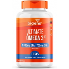 Foto Bigens Ultimate Ômega 3 TG, Selo IFOS, 1.080mg EPA + 720mg DHA, 60 Cápsulas, Suplemento Alimentar