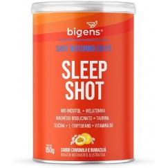 Foto Sleep Shot, Shot Noturno, Melatonina, Glicina, Magnésio, Inositol, 150g, Sabor Camomila e Maracujá, Bigens