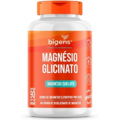 Foto Bigens Magnésio Glicinato, Magnésio Glicina, 90 Cápsulas, Suplemento Mineral