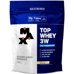 Foto Top Whey 3W Mais Performance, Sabor Baunilha, 1,8kg, 32g de Proteína por Porção, WPC, WPI, WPH, Sem Glúten, Max Titanium