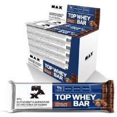 Foto Max Titanium Top Whey Bar 12 Unidades De 41G (Chocolate Com Avelã)